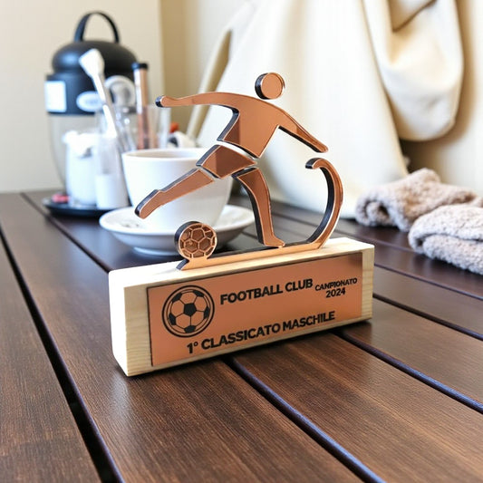 trofeo moderno  calcio bronzo in pino massello, premio quadrato personalizzato abbinato a cornice flessibile in ottone, targa di riconoscimento, targa per traguardo raggiunto