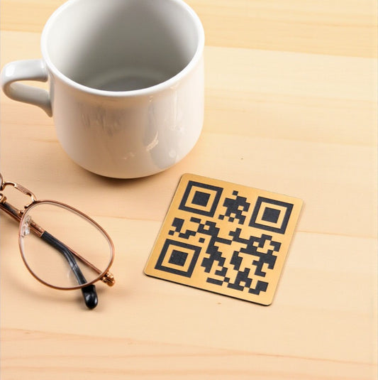 qr code quadrati economici in ottone abs da tavolo Portamenu 10-50-100 pz personalizzati con incisione laser logo