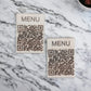 qr code  in legno con incisione personalizzata logo per ristorante bar pub locale rustico