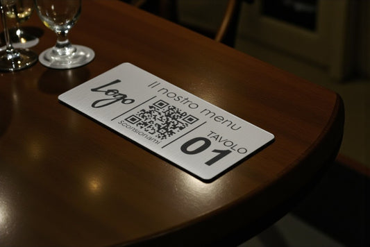 qr code tavolo ristorante economici in acciaio abs da tavolo Portamenu 10-50-100 pz personalizzati con incisione laser logo (Copia)