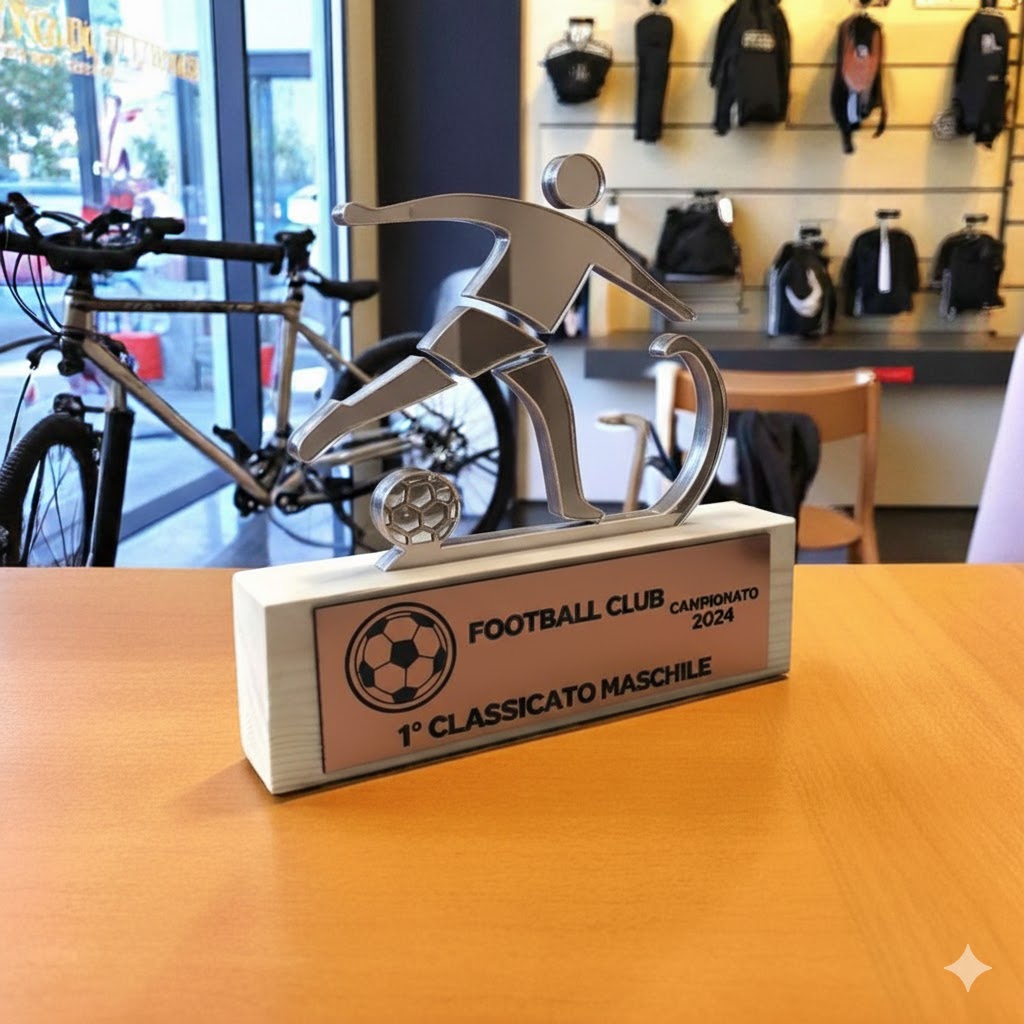 trofeo moderno  calcio oro in pino massello, premio quadrato personalizzato abbinato a cornice flessibile in ottone, targa di riconoscimento, targa per traguardo raggiunto