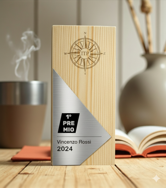 Trofeo blocco argento in pino massello, premio quadrato personalizzato abbinato a cornice flessibile in ottone, targa di riconoscimento, targa per traguardo raggiunto