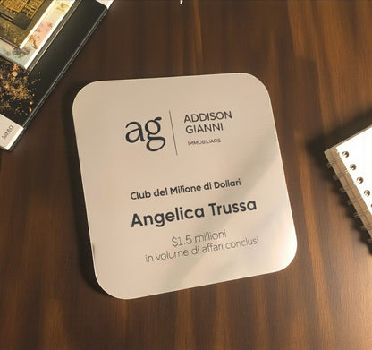 Trofeo in legno personalizzato argento, premio per il miglior dipendente, premio per il miglior team, trofeo personalizzato per il partner dell'anno, premio di apprezzamento (Copia)