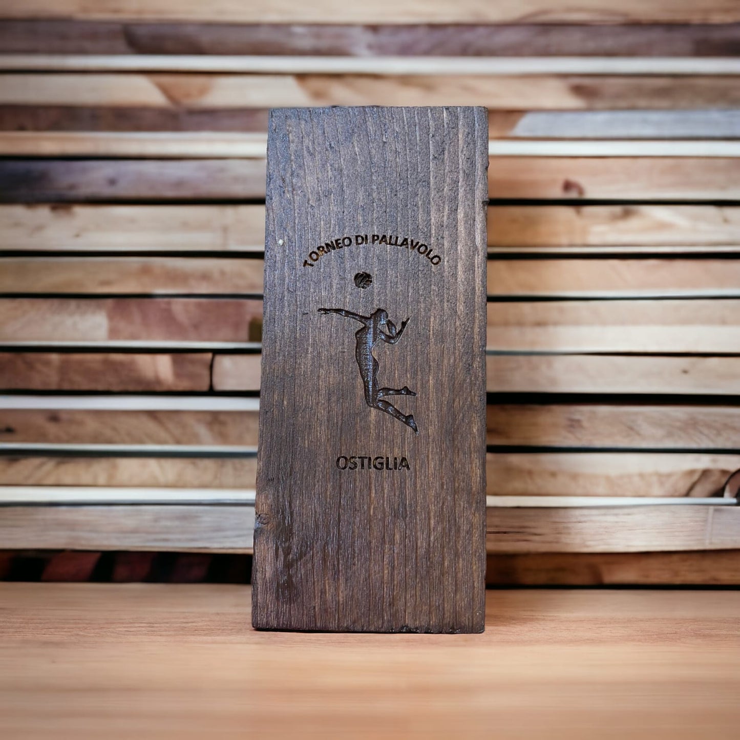Trofeo in legno colonna premio rustico vintage personalizzato incisione laser logo per corsa competizione coppa legno logo