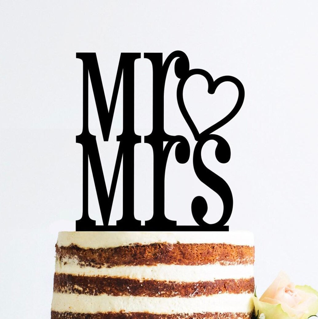 cake topper personalizzato mr and mrs in plexiglas sagomato tagliato laser