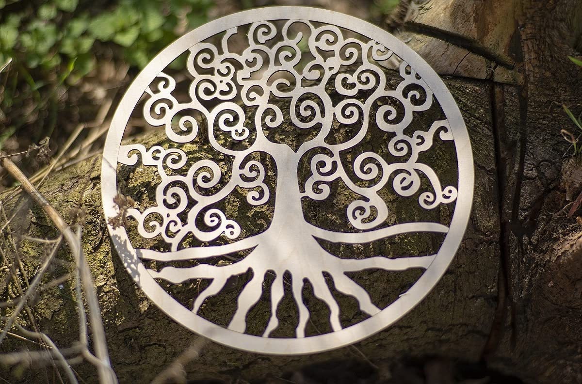 Albero della vita, decorazione da parete in legno, albero della vita, geometria sacra spiritualità simbolo di meditazione, regalo esoterico