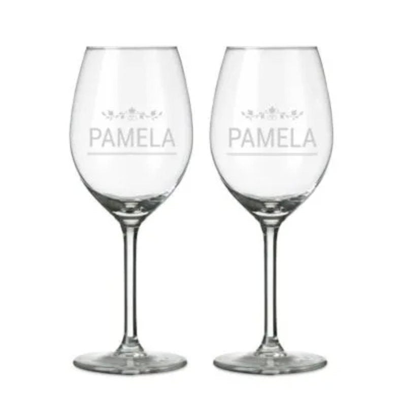 Bicchieri da vino bianco personalizzati con incisione laser nomi, logh –  eclaserstudiostore
