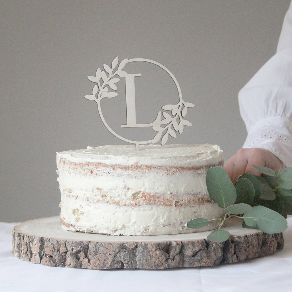 cake topper lettera floreale per torte sposi compleanni eventi in legno o plexiglas