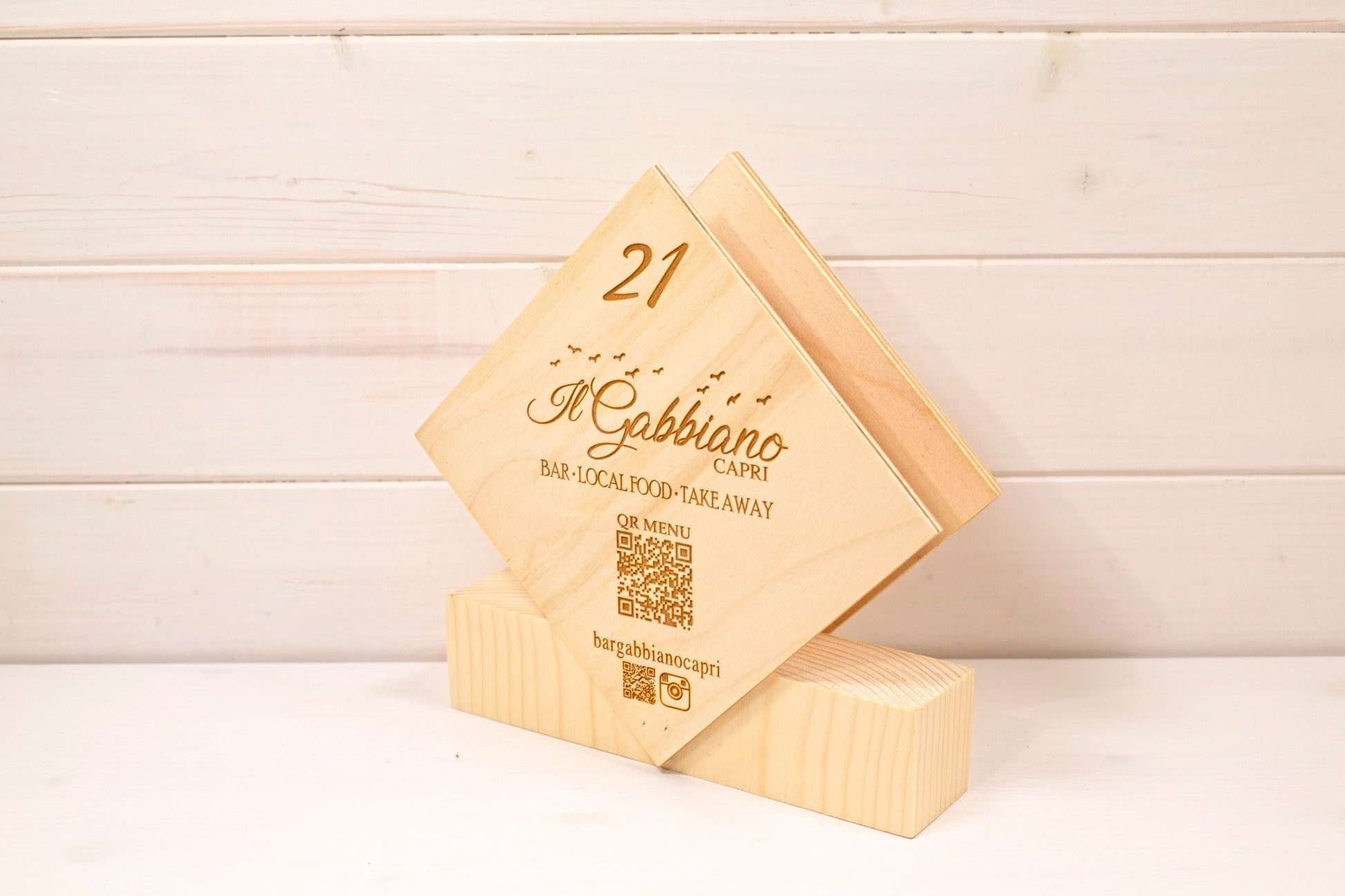 portatovaglioli Portamenu 10-50-100 pz in legno naturale, mogano, ebano personalizzati con incisione laser logo ristorante economico