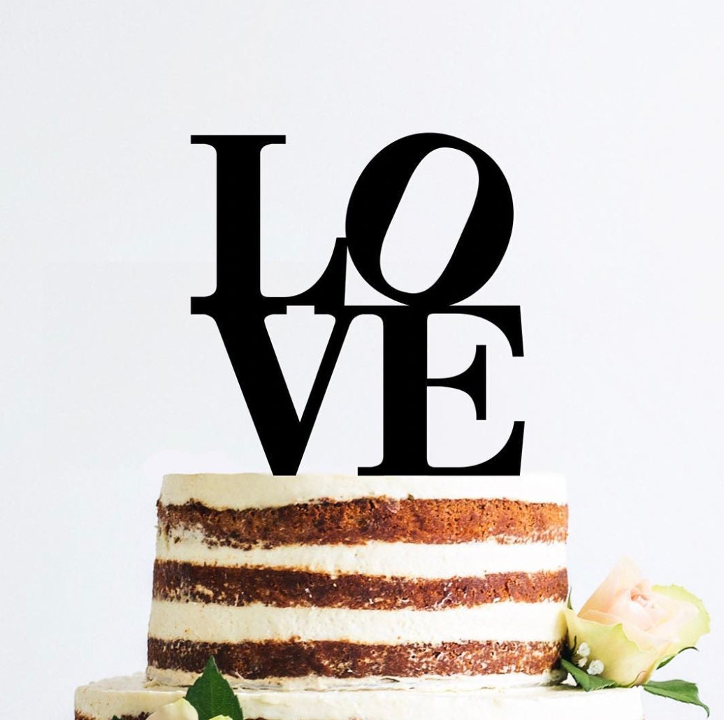 Love Cake Topper nuziale in legno