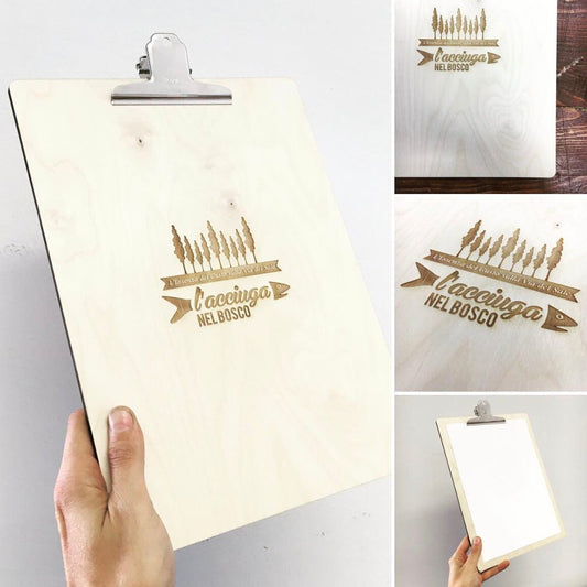 portamenu A4  Portamenu 10-50-100 pz in legno naturale, mogano, ebano personalizzati con incisione laser logo ristorante economico