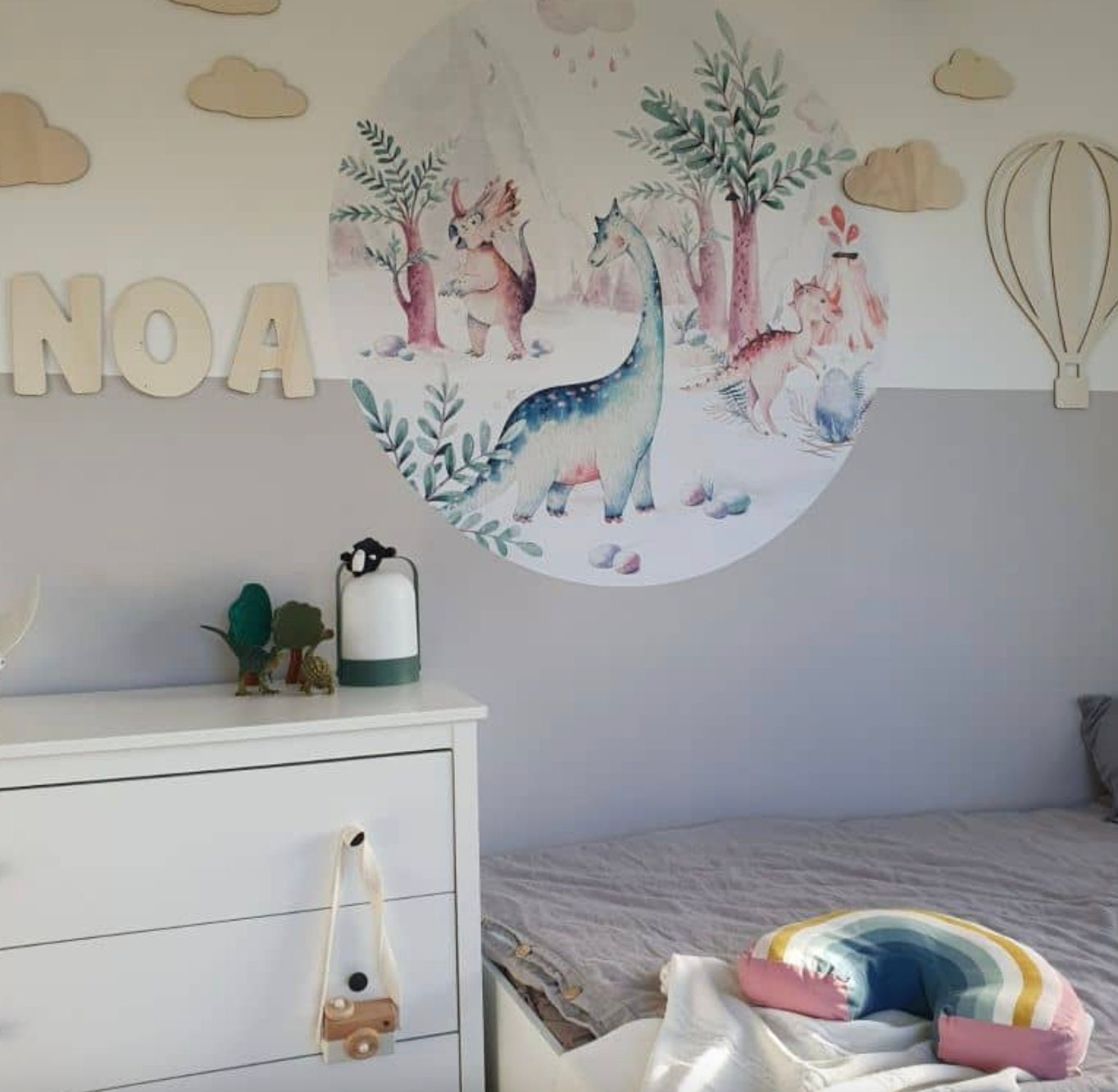 Decoro in legno - Set nuvole (5-pz.) decorazione in legno per bambini camera bambino in legno decorazione parete design kids nuvola