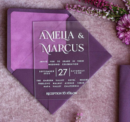 inviti di nozze in plexiglas partecipazioni in plexiglas personalizzati inviti di nozze , invito al ricevimento di nozze,eleganti
