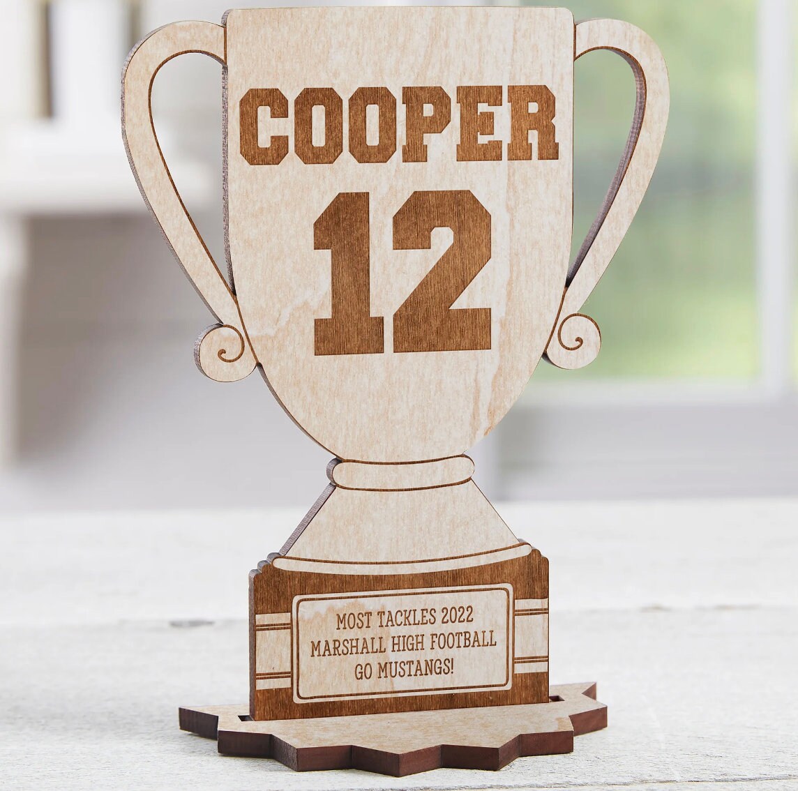 1-100pz coppa in legno economica trofei personalizzati in legno con incisione laser per maratona basket calcio evento competizione