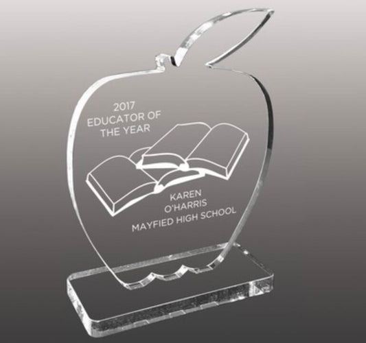 premio studente maestra insegnante in plexiglas trofeo economici Mini premio acrilico inciso al laser personalizzato premiazione coppa