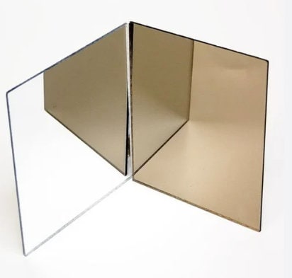 Plexiglass specchio oro 2 mm, specchio oro rettangolare, specchio plexiglass su misura, lastra plexiglass a specchio lucido